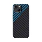 For iPhone 15 ABEEL C Carbon Fiber Series 6D Micro Relief MagSafe Phone Case(Black Blue) - 2