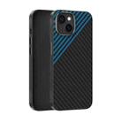 For iPhone 14 Plus ABEEL C Carbon Fiber Series 6D Micro Relief MagSafe Phone Case(Black Blue) - 1