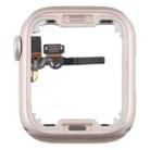 For Apple Watch Series 7 / 8 / 9 41MM LTE Aluminium Alloy Middle Frame Bezel Plate with Crown Spin Axis Flex Cable(Starlight) - 3