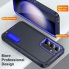 For Samsung Galaxy S24 / S25 5G Rugged PC Hybrid Silicone Phone Case with Holder(Dark Blue+Royal Blue) - 3