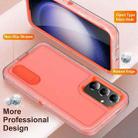 For Samsung Galaxy S24 / S25 5G Rugged PC Hybrid Silicone Phone Case with Holder(Transparent+Orange) - 3