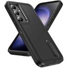 For Samsung Galaxy S24+ / S25+ 5G Rugged PC Hybrid Silicone Phone Case with Holder(Black) - 2
