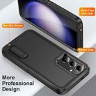 For Samsung Galaxy S24+ / S25+ 5G Rugged PC Hybrid Silicone Phone Case with Holder(Black) - 3