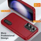 For Samsung Galaxy S24+ / S25+ 5G Rugged PC Hybrid Silicone Phone Case with Holder(Red+Black) - 3