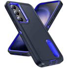 For Samsung Galaxy S24+ / S25+ 5G Rugged PC Hybrid Silicone Phone Case with Holder(Dark Blue+Royal Blue) - 2