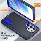 For Samsung Galaxy S25 Ultra 5G Rugged PC Hybrid Silicone Phone Case with Holder(Dark Blue+Royal Blue) - 3