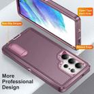 For Samsung Galaxy S25 Ultra 5G Rugged PC Hybrid Silicone Phone Case with Holder(Purple+Pink) - 3