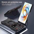 For ZTE nubia Z70 Ultra Mechanical Arm Borderless MagSafe Holder Metal Phone Case(Black Silver) - 3