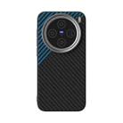 For vivo X200 ABEEL C Carbon Fiber Series 6D Micro Relief MagSafe Phone Case(Black Blue) - 2