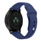 For Garmin Vivoactive 3 / Vivomove HR Solid Color Reverse Buckle Silicone Watch Band, Size: Small Code(Navy Blue) - 1