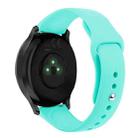 For Garmin Vivoactive 3 / Vivomove HR Solid Color Reverse Buckle Silicone Watch Band, Size: Small Code(Teal) - 1