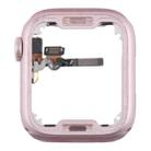 For Apple Watch Series 9 45MM LTE Aluminium Alloy Middle Frame Bezel Plate with Crown Spin Axis Flex Cable(Pink) - 3