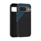 For Google Pixel 9 ABEEL C Carbon Fiber Series 6D Micro Relief MagSafe Phone Case(Black Blue) - 1