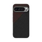 For Google Pixel 9 Pro ABEEL C Carbon Fiber Series 6D Micro Relief MagSafe Phone Case(Black Red) - 2