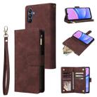 For Samsung Galaxy A16 5G Multifunctional Frosted Zipper Wallet Leather Phone Case(Coffee) - 1