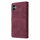 For Samsung Galaxy A06 4G Multifunctional Frosted Zipper Wallet Leather Phone Case(Wine Red) - 3