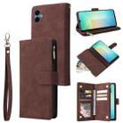 For Samsung Galaxy A06 4G Multifunctional Frosted Zipper Wallet Leather Phone Case(Coffee) - 1