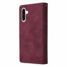 For Samsung Galaxy A26 5G Multifunctional Frosted Zipper Wallet Leather Phone Case(Wine Red) - 3