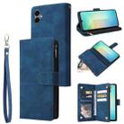 For Samsung Galaxy A07 4G / 5G Multifunctional Frosted Zipper Wallet Leather Phone Case(Blue) - 1