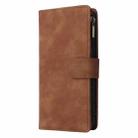 For Samsung Galaxy A07 4G / 5G Multifunctional Frosted Zipper Wallet Leather Phone Case(Brown) - 2