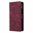 For Samsung Galaxy A17 5G Multifunctional Frosted Zipper Wallet Leather Phone Case(Wine Red) - 2