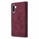 For Samsung Galaxy A17 5G Multifunctional Frosted Zipper Wallet Leather Phone Case(Wine Red) - 3