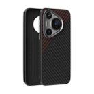 For Huawei Pura 70 Pro / 70 Pro+ ABEEL C Carbon Fiber Series 6D Micro Relief MagSafe Phone Case(Black Red) - 1