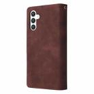 For Samsung Galaxy S25 5G Multifunctional Frosted Zipper Wallet Leather Phone Case(Coffee) - 3