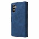 For Samsung Galaxy S25+ 5G Multifunctional Frosted Zipper Wallet Leather Phone Case(Blue) - 3