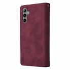 For Samsung Galaxy S25+ 5G Multifunctional Frosted Zipper Wallet Leather Phone Case(Wine Red) - 3
