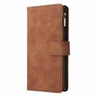 For Samsung Galaxy S25 Ultra 5G Multifunctional Frosted Zipper Wallet Leather Phone Case(Brown) - 2