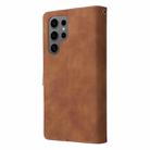 For Samsung Galaxy S25 Ultra 5G Multifunctional Frosted Zipper Wallet Leather Phone Case(Brown) - 3