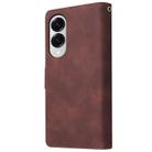 For Samsung Galaxy S25 Edge 5G Multifunctional Frosted Zipper Wallet Leather Phone Case(Coffee) - 3