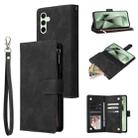 For Samsung Galaxy S24 FE 5G Multifunctional Frosted Zipper Wallet Leather Phone Case(Black) - 1