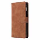 For Samsung Galaxy S24 FE 5G Multifunctional Frosted Zipper Wallet Leather Phone Case(Brown) - 2