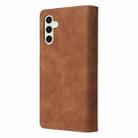 For Samsung Galaxy S24 FE 5G Multifunctional Frosted Zipper Wallet Leather Phone Case(Brown) - 3