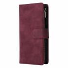 For Samsung Galaxy S23 FE 5G Multifunctional Frosted Zipper Wallet Leather Phone Case(Wine Red) - 2