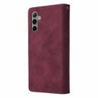 For Samsung Galaxy S23 FE 5G Multifunctional Frosted Zipper Wallet Leather Phone Case(Wine Red) - 3