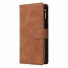 For Samsung Galaxy S23 FE 5G Multifunctional Frosted Zipper Wallet Leather Phone Case(Brown) - 2