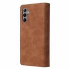 For Samsung Galaxy S23 FE 5G Multifunctional Frosted Zipper Wallet Leather Phone Case(Brown) - 3