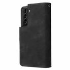 For Samsung Galaxy S22+ 5G Multifunctional Frosted Zipper Wallet Leather Phone Case(Black) - 3