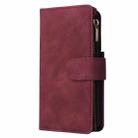 For Samsung Galaxy S22+ 5G Multifunctional Frosted Zipper Wallet Leather Phone Case(Wine Red) - 3