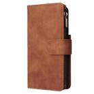 For Samsung Galaxy S22+ 5G Multifunctional Frosted Zipper Wallet Leather Phone Case(Brown) - 3