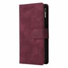 For Samsung Galaxy S25 FE 5G Multifunctional Frosted Zipper Wallet Leather Phone Case(Wine Red) - 2