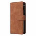 For Samsung Galaxy S25 FE 5G Multifunctional Frosted Zipper Wallet Leather Phone Case(Brown) - 2