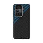 For Honor Magic Vs3 ABEEL C Carbon Fiber Series 6D Micro Relief MagSafe Phone Case(Black Blue) - 2