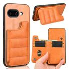 For Google Pixel 9a Cow Pattern Sewing Card Bag Phone Case(Orange) - 1