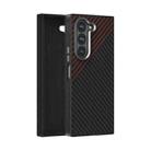 For Samsung Galaxy Z Fold5 5G ABEEL C Carbon Fiber Series 6D Micro Relief MagSafe Phone Case(Black Red) - 1