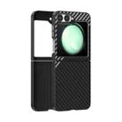 For Samsung Galaxy Z Flip6 5G ABEEL C Carbon Fiber Series 6D Micro Relief MagSafe Phone Case(Black Grey) - 1