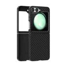 For Samsung Galaxy Z Flip5 5G ABEEL C Carbon Fiber Series 6D Micro Relief MagSafe Phone Case(Black) - 1